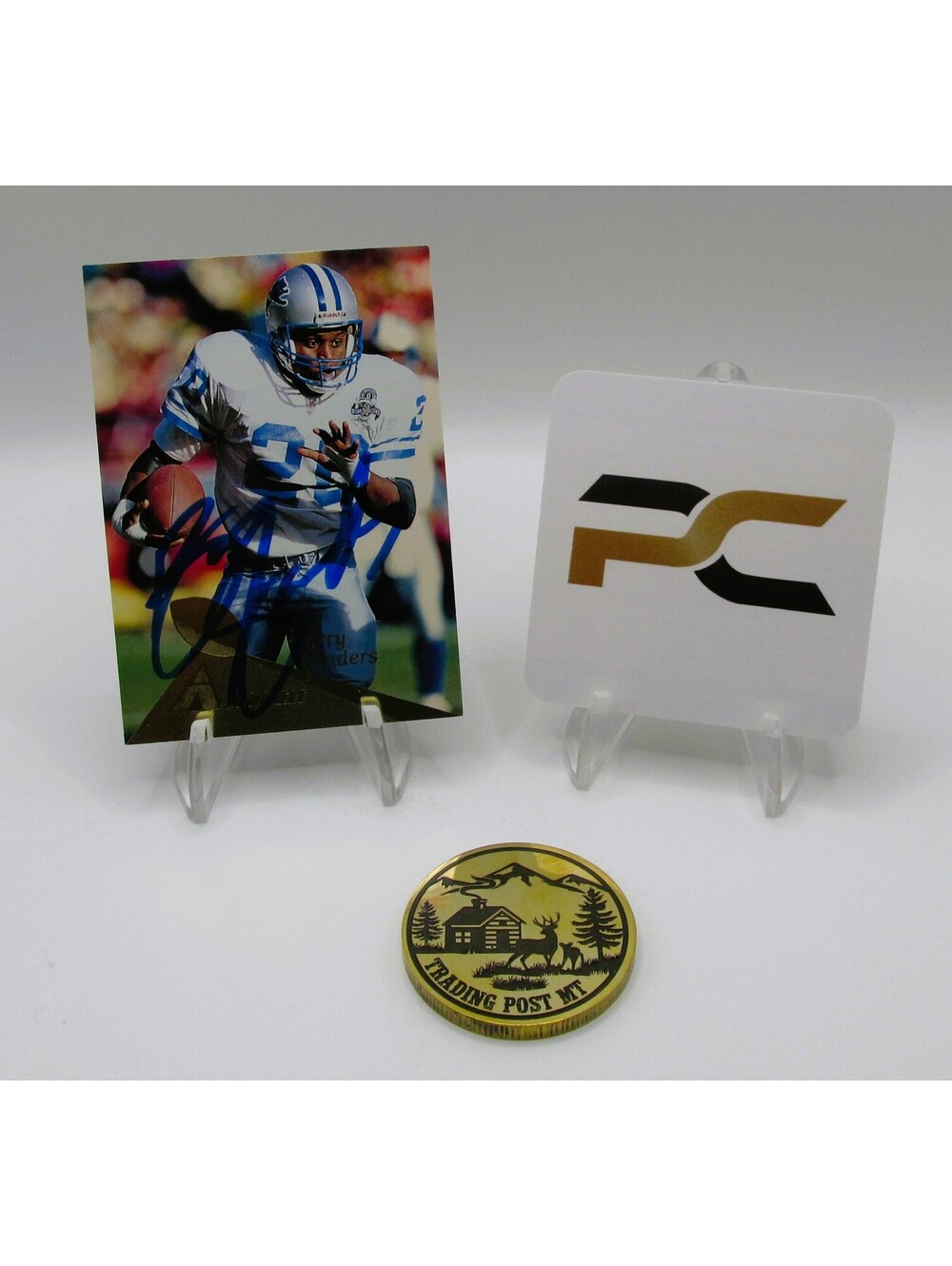 Barry Sanders Signed Card With COA (PC484877) (Lions)